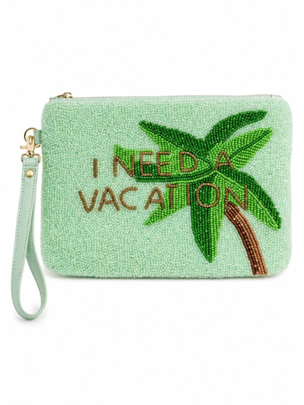 House of Harlow 1960 "I Need A Vacation" Beaded Pouch/Clutch - NWT $158 MSRP